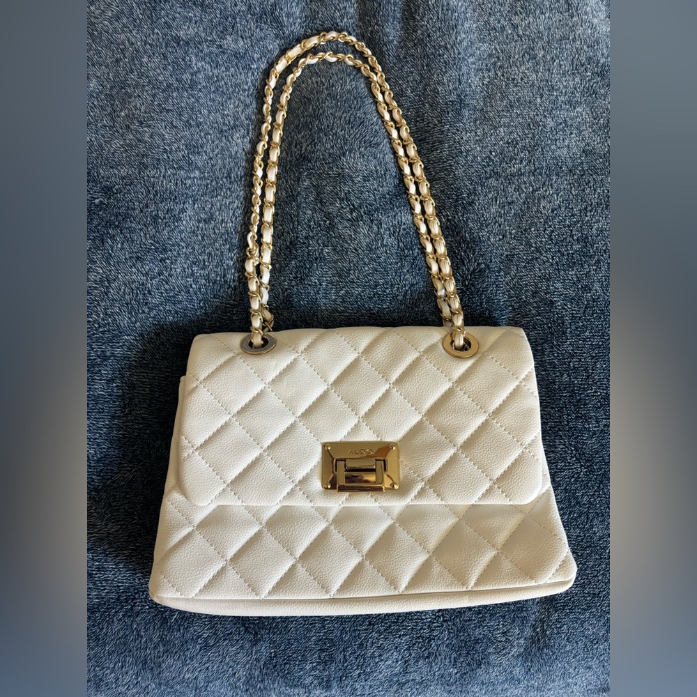 ALDO White Quilted Shoulder Bag